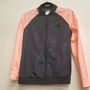 Adidas Black Rose Pink Satin Sleeves Trainer Track Jacket S